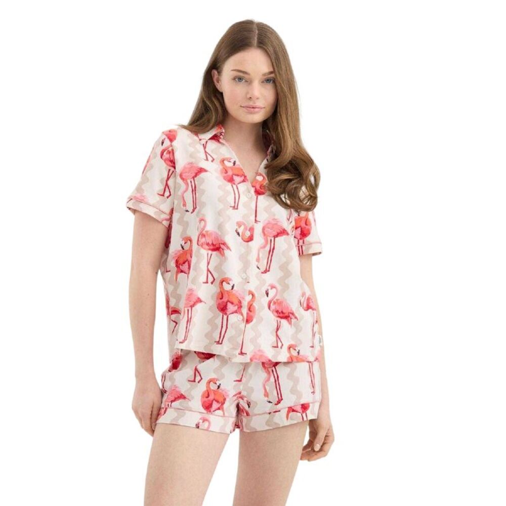 Chelsea Peers Womens/Ladies Flamingo Two Piece Pajama Set / Flamingo Pink